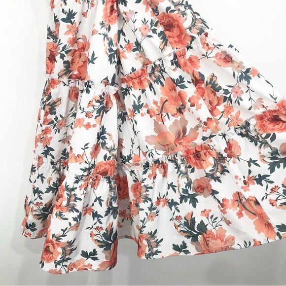 C+D+M Orange Floral Print Tiered Ruffle Halter Dress - Picture 11 of 13